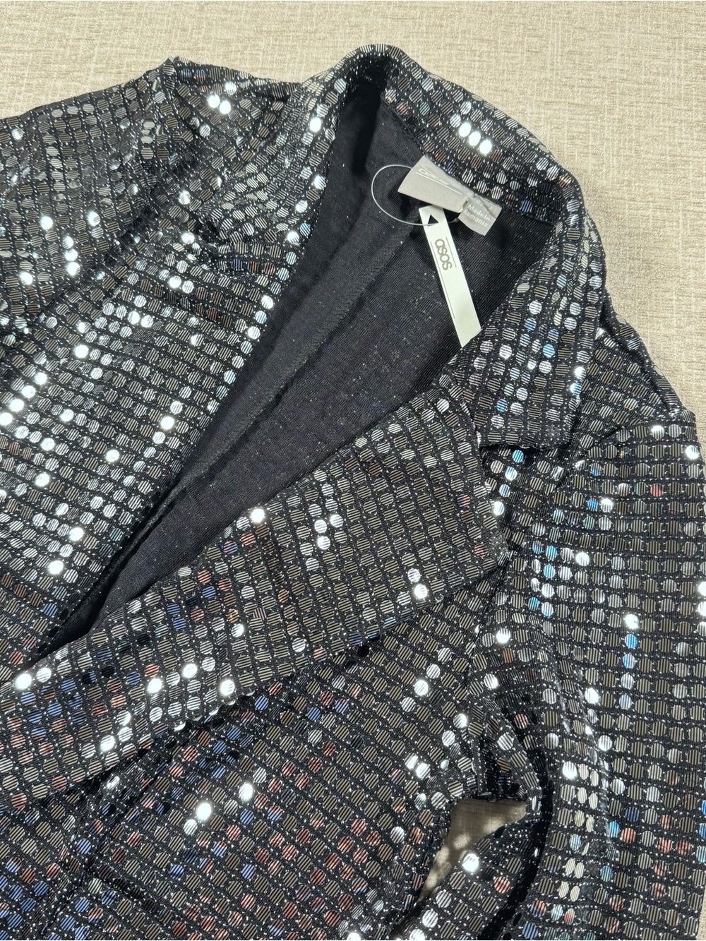ASOS Black Sequined Blazer Jacket